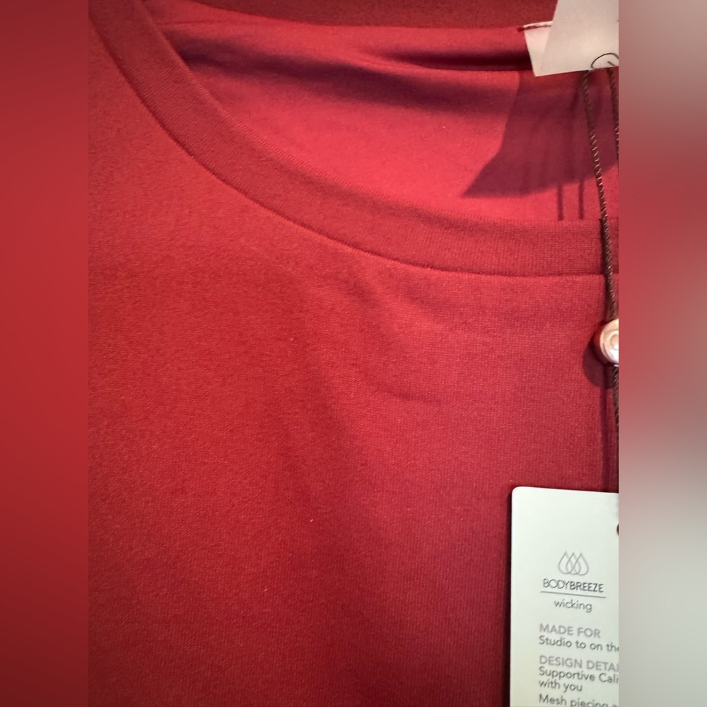 CALIA Elegant Long Sleeve cut out Crop support Top in Deep Red - Picture 3 of 5